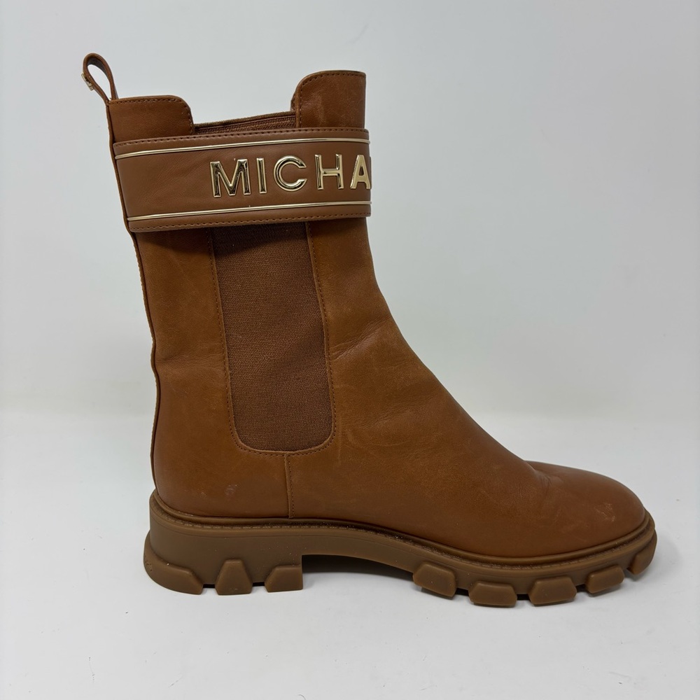 Michael Kors Ridley Strap Chelsea Leather Boots Size 8 - Picture 6 of 16